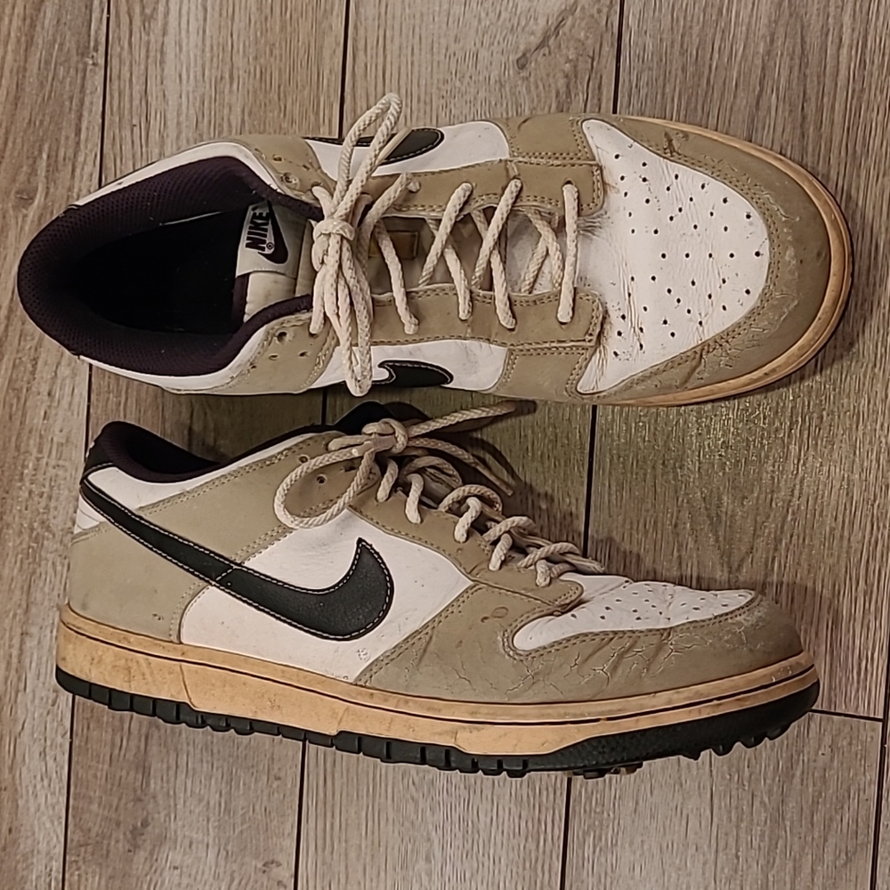 NIKE Dunk NG Golf‎ Low Beige White Black Sz 10 Sneaker Athletic Shoes 484294-103